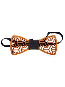 1pc Fashionable And Creative Wooden Hollow Necktie - Suitable For Daily Matching And Wedding UseMen Necktie