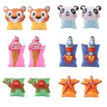1 Pc PVC Cute Cartoon Inflatable Arm Band Flotation Sleeves Tubes Blow Up Water Rings For Little Girls Boys Summer Outdoor Swimming Pool Beach Party…