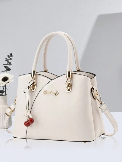 PLANEE Enfärgad damhandväska, axelväska med dubbla handtag, trendig axelväska med hänge, klassisk axelväska med stor kapacitet och quiltad axelväska med dubbla handtag, bästa presentidéerna till mors dag, mors dag-presenter, mammapresenter, mammas nödvändigheter, mammaväska för uteservering