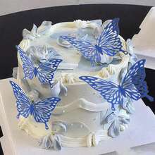 12pcs/Set Butterfly Cake Topper For Birthday Wedding Valentine's Day Cake Decorations - Multicolor - View 3