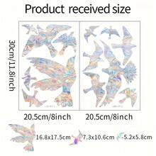 1set/2pcs Exquisite Window Decoration Stickers, Self-Adhesive PVC Laser-Cut Bird-Shaped Decals, Perfect For Creating Ambience - Multicolor - View 2