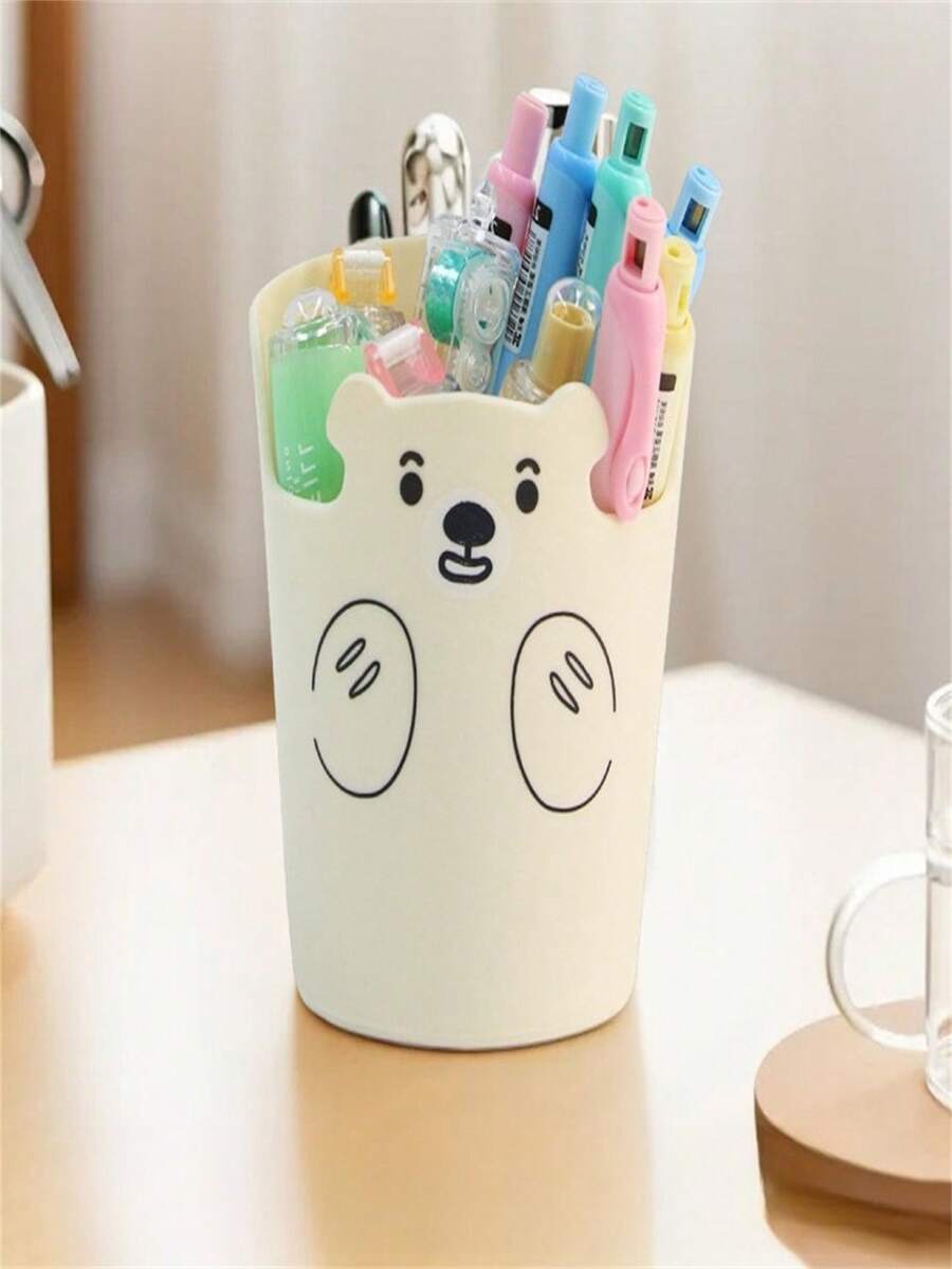 1 Hộp Đựng Máy Tính Để Bàn, Hộp Đựng Bút Chì Gấu Miễn Phí, Giá Đỡ Điện Thoại, Văn Phòng Phẩm, Đa Năng - Nhiều màu - Xem 1