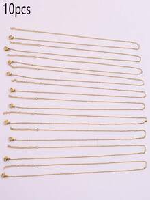 10 chiếc vòng cổ mạ thép không gỉ, Bộ trang sức vòng cổ đơn giản được cá nhân hóa - chuỗi chữ O - Xem 10