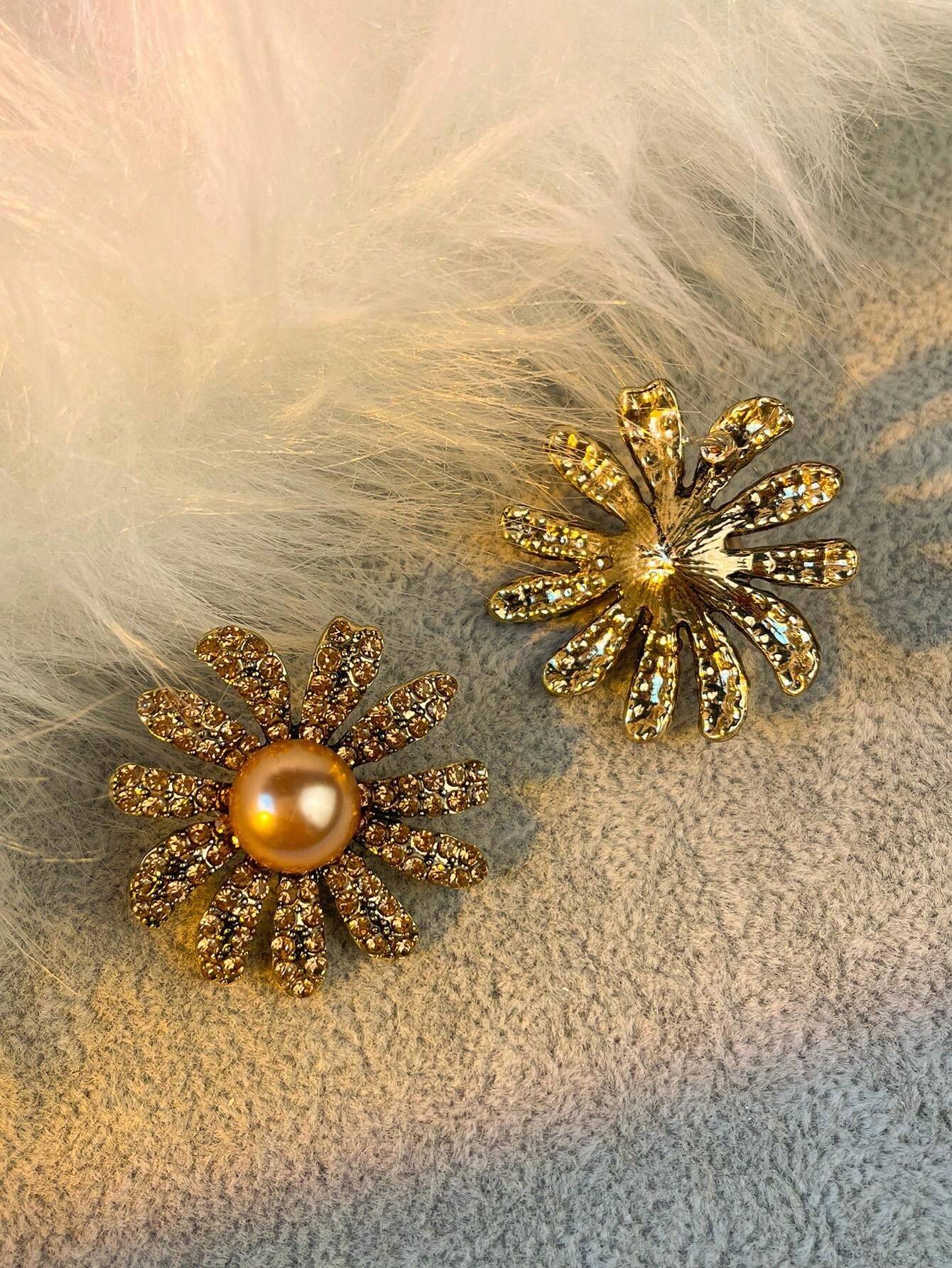 Orecchini A Perno In Argento Sterling 925 Con Fiore Margherita In Smalto - Gioiello Per Bambine E Ragazze, In Confezione Regalo