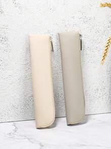 1 Stück einfarbiger 20x4cm Federmäppchen Schutzhülle aus PU-Leder, Reißverschluss Stifteetui Halter für Schüler, Schul- und Büromaterial, einfache Stiftehülle aus PU-Leder, mini kleine Stifteetui mit Reißverschluss, Federmappe für Schulbedarf, Schulanfang, Schulmaterial, Federtasche, Stifteetui, Schultasche