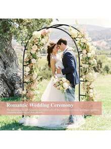 1 mảnh, Mái vòm kim loại đen, Vòm sân vườn, Vòm hỗ trợ khung thép nặng bằng kim loại, được sử dụng cho cây, hoa hồng, rau, trang trí ngoài trời và trang trí vòm lớn - màu đen - Xem 6