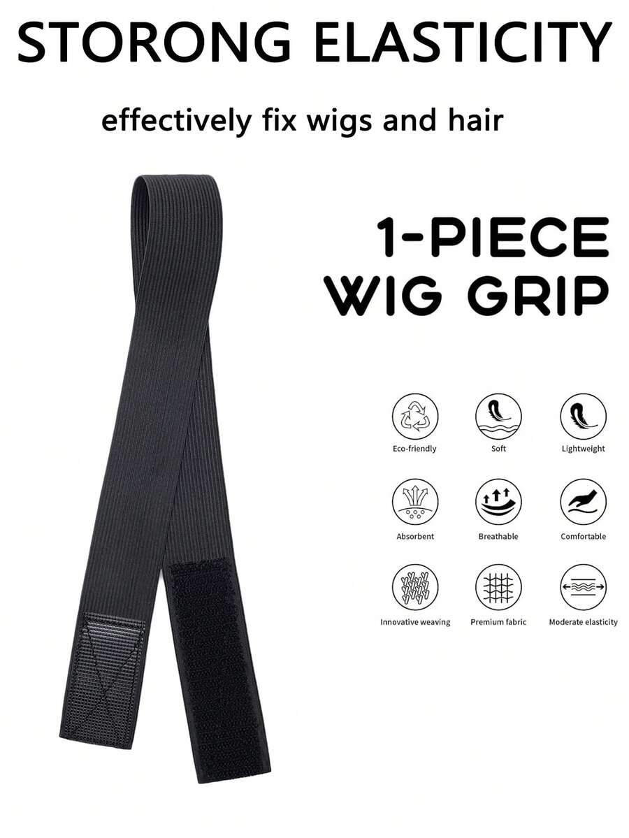 1Pc Black Wig Holding Band Elastic Bands For Wig - Black - View 1