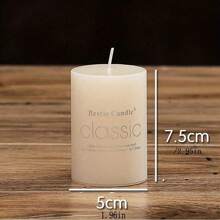 1pc Ivory/White Color Unscented Round/Romantic Candle For Prayer & Mourning & Wedding & Hotel, Thick Candle,Room Decor,Gifts