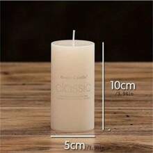 1pc Ivory/White Color Unscented Round/Romantic Candle For Prayer & Mourning & Wedding & Hotel, Thick Candle,Room Decor,Gifts