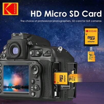 Original KODAK Micro SD 64GB 128GB Memory Card 32GB 256GB Microsd 4K U3 Mini TF Card Class 10 + SD Adapter