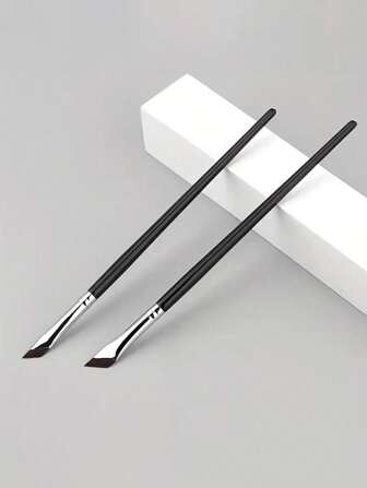 2支超细刀片眉/眼线刷，用于精准描绘眉毛/眼线，眉刷，眼影刷，螺旋刷