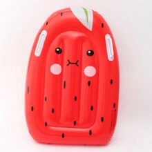 1pc Inflatable Swimming Board With Handle Floating Bed Pvc Inflatable Float Swimming Pool Party Toy Sunbathing Relaxation Bodyboard Inflatable Swimming Aid, Inflatable Surfboard Bodyboard, Portable Bodyboard With Handles, Fruit Surfboard, Summer Pool Beach Float Board Pool Float