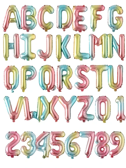1 个 16 英寸金属金色、银色、蓝色、粉色、香槟色渐变字母和数字 PE 气球，适用于生日派对装饰、场景布置道具、派对装饰组件、圣诞节