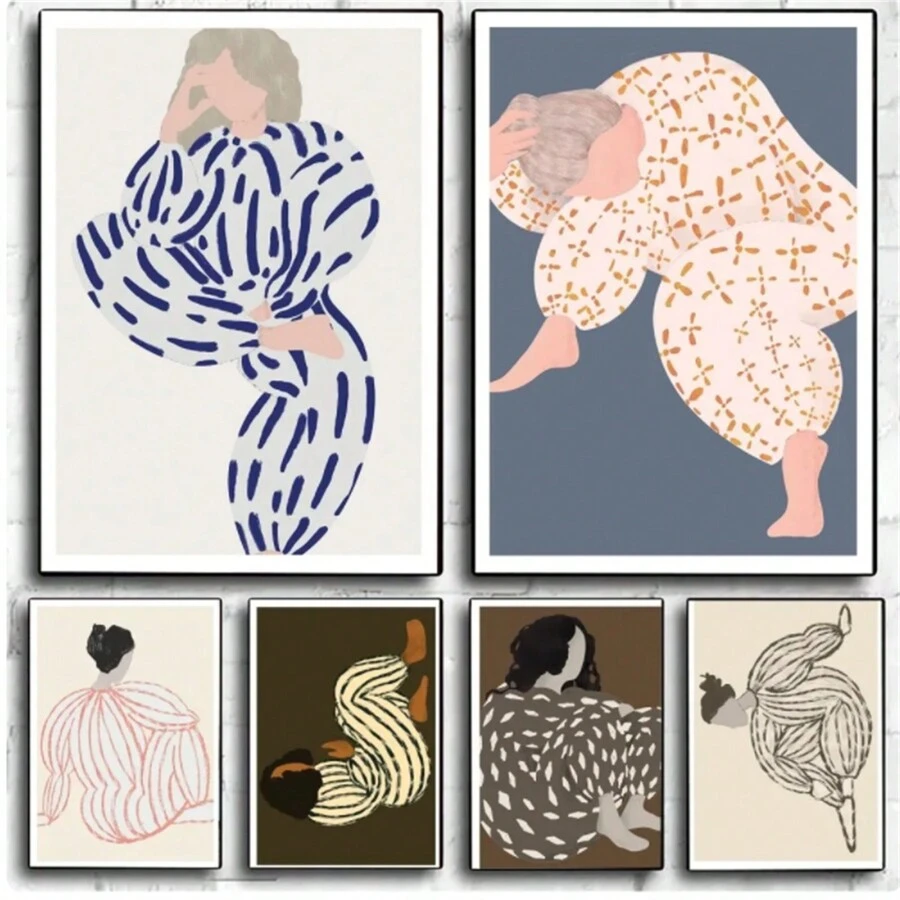 1入時尚女孩海報，不含框裝，牛皮紙俱樂部酒吧復古海報，壁畫，臥室，書房貼紙（不含相框） - 彩色 - 查看 1