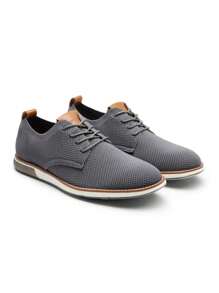 Men's Casual Dress Oxfords Shoes Business Formal Derby Sneakers - 灰色 - 查看 7
