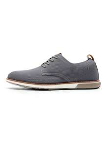 Men's Casual Dress Oxfords Shoes Business Formal Derby Sneakers - 灰色 - 查看 6