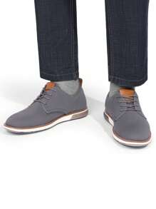 Men's Casual Dress Oxfords Shoes Business Formal Derby Sneakers - 灰色 - 查看 2