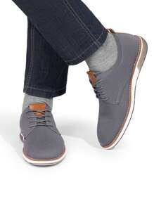 Men's Casual Dress Oxfords Shoes Business Formal Derby Sneakers - 灰色 - 查看 3