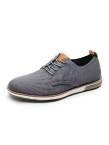 Men's Casual Dress Oxfords Shoes Business Formal Derby Sneakers - 灰色 - 查看 5