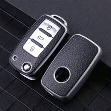 硅膠汽車鑰匙套，全包覆式保護外殼袋，適用於大眾Polo、Golf、Passat、Tiguan、Beetle、Caddy、Eos、Octavia、座椅 - 藍色 - 查看 4