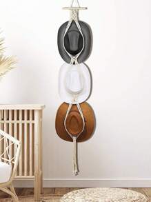 1 pièce/1 set Porte-chapeau en bois macramé, étagère murale tissée pour ranger les chapeaux, organisateur de chapeau fait main, étagère suspendue pour casquettes de cowboy, pour dortoir, étude, derrière la porte, rangement de casquettes de baseball, support à chapeaux bohème pour la maison, chambre à coucher, salle de bain, salon, bureau, décoration de maison, cadeau pour la Saint-Valentin, la Fête des Mères, Pâques, la Fête des Enseignants, le Nouvel An, la remise des diplômes, le printemps, l'été, les festivals, révélation du sexe, anniversaires, mariages, fêtes, le cadeau parfait pour les collègues, les amis et la famille, la rentrée scolaire