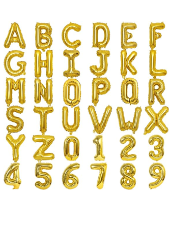 1pc 16-Inch Metallic Gold/Silver/Blue/Pink/Champagne Ombre Alphabet & Numeric Printed PE Balloon, Birthday Party Decorations, Scene Props, Party Decor Components, Back To School Valentine Day