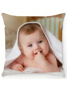 1件定制桃皮绒照片DIY枕套，单面印花，适合情侣、儿童、宠物和朋友，适用于婚礼、节日、母亲节、父亲节、感恩节、客厅、卧室装饰、床头靠垫套，通用枕套，透气、轻便、可水洗 - 彩色 - 查看 7