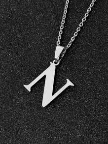 1pc Minimalist Fashion Necklace With 26 Non-Fading Letters, Perfect Gift For Men's Birthdays And Holidays