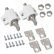 2 X Chìa khóa trắng Khóa cửa trượt ít hơn Bộ chốt cửa sổ Khóa bảo mật Khóa đa năng cho hầu hết các cửa có bản lề hoặc cửa trượt và phím Windows Thiết kế ít đẩy và xoay - trắng - Xem 10