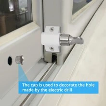 2 X Chìa khóa trắng Khóa cửa trượt ít hơn Bộ chốt cửa sổ Khóa bảo mật Khóa đa năng cho hầu hết các cửa có bản lề hoặc cửa trượt và phím Windows Thiết kế ít đẩy và xoay - trắng - Xem 5