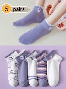 1/5 Pares de Meias Curtas Femininas, Meias Barco, Meias Invisíveis, Meias Ped de Corte Baixo, Meias Brancas, Meias Curtas, Meias Femininas, Meias Tornozelo, Meias Tripulação, Meias Fofas, Meias para Meninas, Estilo Pastoral Doce Respirável e Macia, Estilo Universitário, Esportes e Lazer, Meias Invisíveis Sazonais, Meias Curtas, Cores Aleatórias