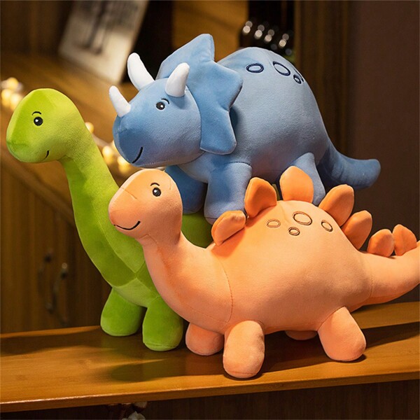 1 pieza Muñeco de peluche de dinosaurio de dibujos animados, regalo de cumpleaños de lindo triceratops de peluche, decoración del hogar, peluche de dinosaurio, dinosaurio para el hogar, dinosaurio, peluche, peluche de dinosaurio