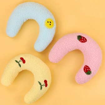 1pc Pet Neck Pillow, Deep Sleep & Neck Protection, Bite Resistant, Thermal Lined U-Shaped Pillow, Small Pillow Suitable For Small-Medium Sized Cats And Dogs, Four Seasons Sleeping Use