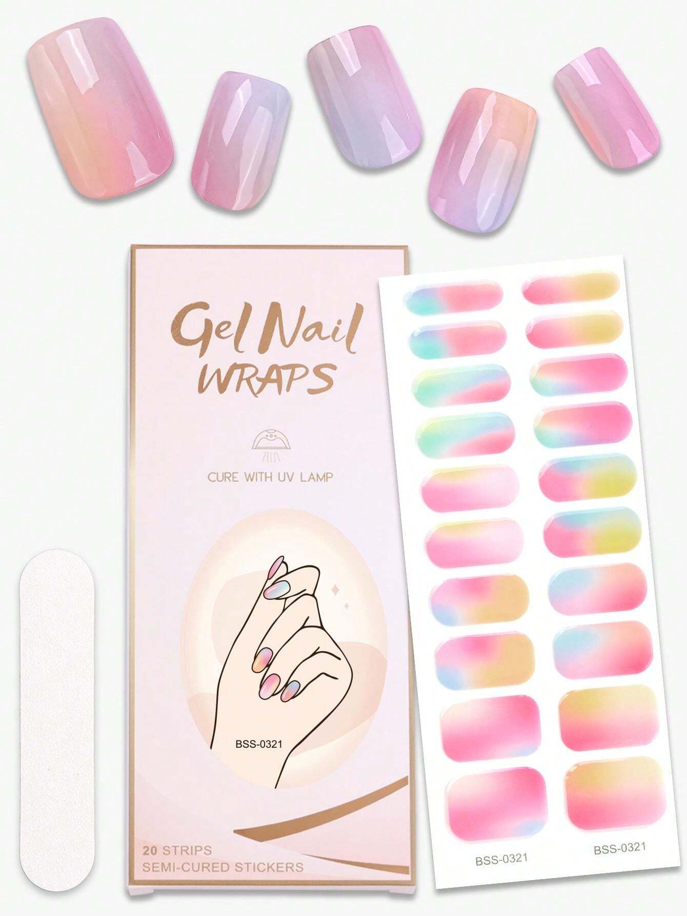 Boloshine Strisce Per Smalto Gel Per Unghie, 22Pcs Semi-Indurito Unghie Gel Adesive UV, Glitter Adesivi Unghie Autoadesiva, Strisce Gel Unghie Richiede Lampada UV/LED (La Notte Stellata Scende - Foto 6