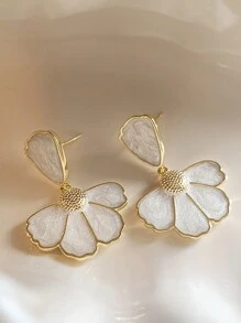 Andkiss 1 Pair Floral Design Fresh Earrings Suitable For Daily Matching