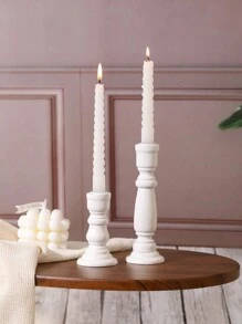 2pcs Vintage Wooden Candlestick Holder For Home Decor,Room Decor,Gifts - White - View 8