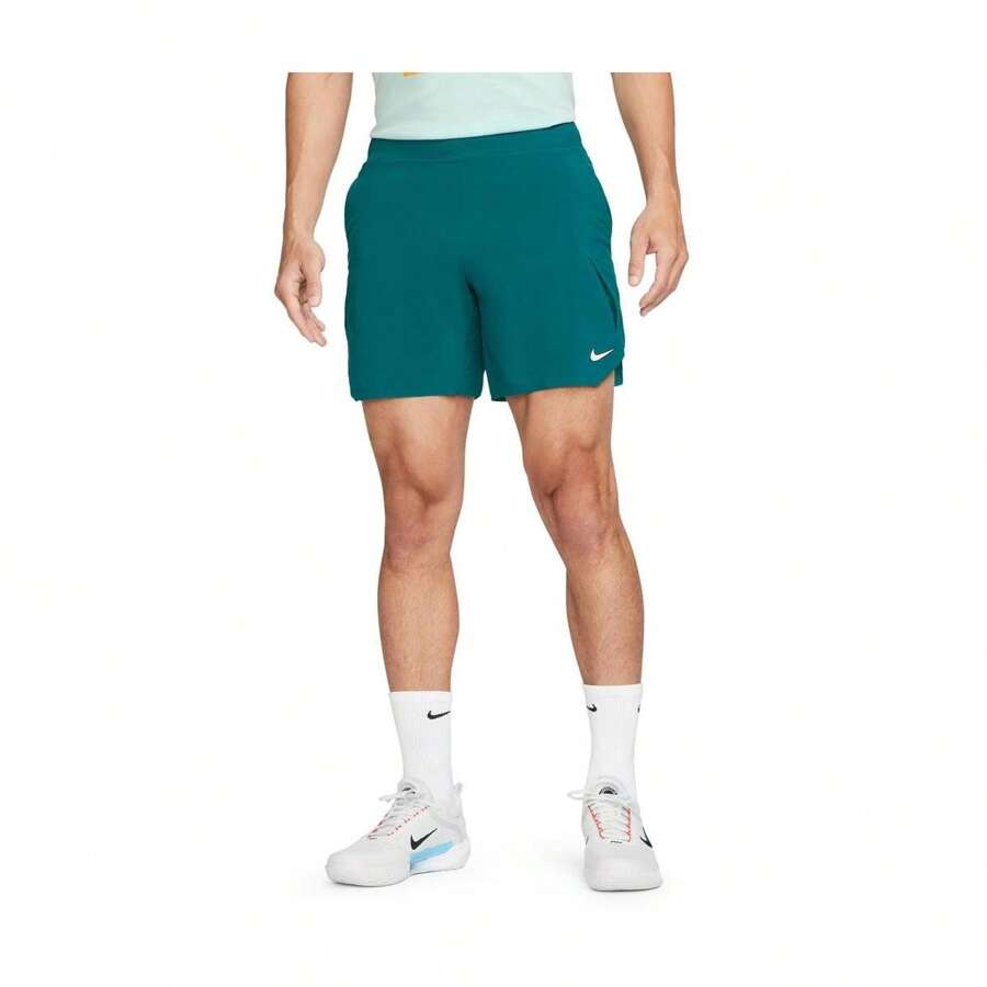 Nike Court Dri-FIT Slam 网球短裤 - 晶洞青色/青色星雲/白色 - 查看 1