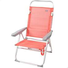 Silla playa plegable aluminio 5 posiciones Flamingo 48X57X99 cm con asa. ✅ Entrega 24/48h a España (península) - Mesas y Sillas de Playa - Camping - Muebles Para El Aire Libre - Color Baby - Ref. 62630 - Ver 1