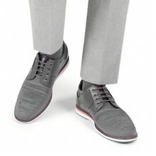 Men's Lace Up Casual Dress Shoes For Men Breathable - Xám - Xem 8