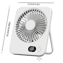 新款USB充電桌扇，輕巧便攜，適用於學生宿舍、辦公室和禮品 - 白色 - 查看 9