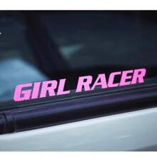 1pc Car Sticker GIRL RACER Female Racing Driver Text Window Sticker Car Body Sticker Electric Motorcycle Sticker