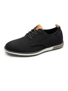 Men's Casual Dress Oxfords Shoes Business Formal Derby Sneakers Valentines - 黑色 - 查看 5