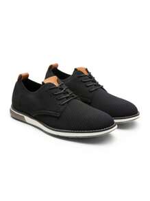 Men's Casual Dress Oxfords Shoes Business Formal Derby Sneakers Valentines - 黑色 - 查看 7