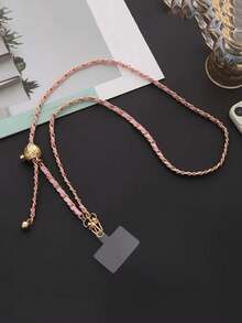 Adjustable Metal & Leather Weaved Crossbody Strap For DIY Mobile Phone Case/Decor With Elegant Style - Multicolor - View 3