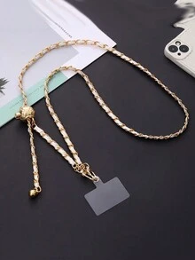 Adjustable Metal & Leather Weaved Crossbody Strap For DIY Mobile Phone Case/Decor With Elegant Style - Multicolor - View 2