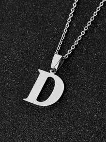 1pc Minimalist Fashion Necklace With 26 Non-Fading Letters, Perfect Gift For Men's Birthdays And Holidays