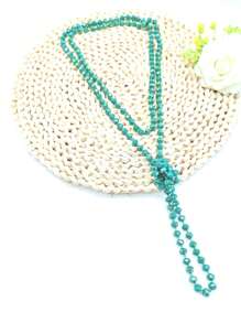 1pc 1.5m Long Crystal Beads Knotted Multi-Layer Simple Daily Wear Necklace For Women