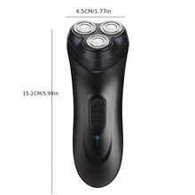 3-Head Electric Shaver Razor With Dual Circle Blade And 18 Blades, Rechargeable Hair Trimmer - Black - View 4
