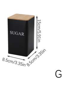 1pc Creative Bamboo Lid Iron Art White Tea Canister For Snack/Coffee/Candy Storage & Display, Simple Design