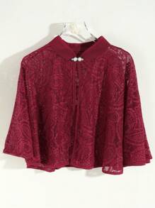 1pc Women's Paisley Pattern Hollowed-Out Lace Lightweight Bohemian Style Cape Shawl With Tassel, Suitable For Strap Dress, Festival Party Matching, Available In Black/White/Red/Green/Blue Valentine's Day Valentines